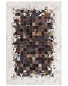 Kožený koberec 140 x 200 cm hnedá/béžová OKCULU_851007