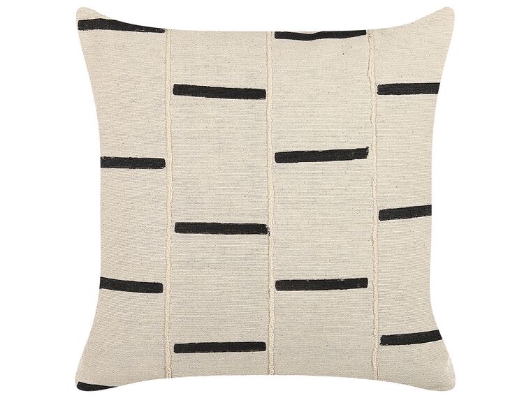 Cotton Cushion Striped 45 x 45 cm Beige and Black ABIES_838606