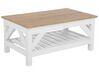 Coffee Table with Shelf White and Light Wood SAVANNAH_735591