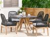 4 Seater Concrete Garden Dining Set Square Table with Chairs Black OLBIA_809620