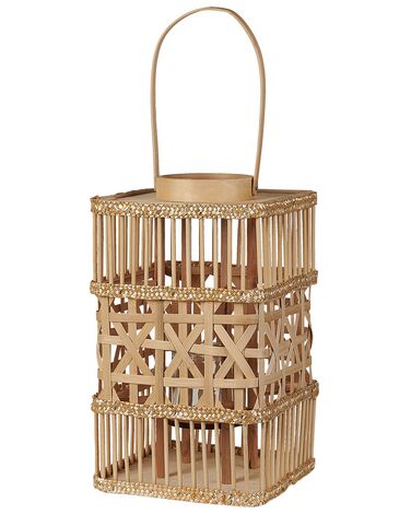 Bamboo Candle Lantern 35 cm Natural LUMBIS