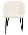 Sæt med 2 hvide MASON-spisebordsstole med boucle-struktur_887247
