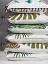 Set of 2 Cotton Cushions Leaf Pattern 45 x 45 cm Green ZENOBIA_770093