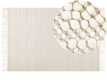 Teppich Wolle beige 160 x 230 cm geometrisches Muster PERTEK