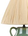 Lámpara de mesa de cerámica verde y blanca LIMONES_871483