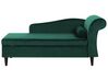 Chaise longue velluto verde smeraldo e legno scuro destra LUIRO_751446