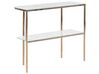 Glass Top Console Table Marble Effect White with Gold CALVERT_823510