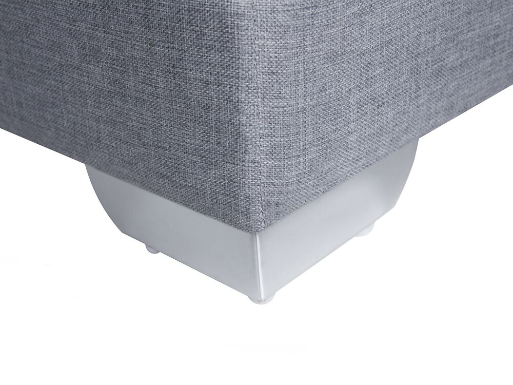 Fabric EU Super King Size Divan Bed Light Grey PRESIDENT | Beliani.co.uk