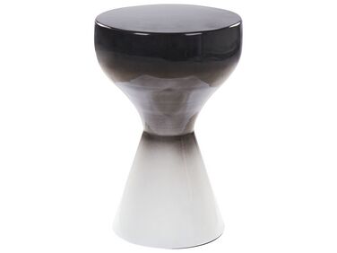Metal Side Table Black and White TIBITO