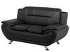 2 Seater Faux Leather Sofa Black LEIRA_687323