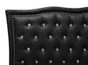 Faux Leather EU Double Size Bed Black METZ_731111