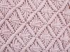 Almofada decorativa em macramé de algodão rosa 40 x 40 cm YANIKLAR_753352