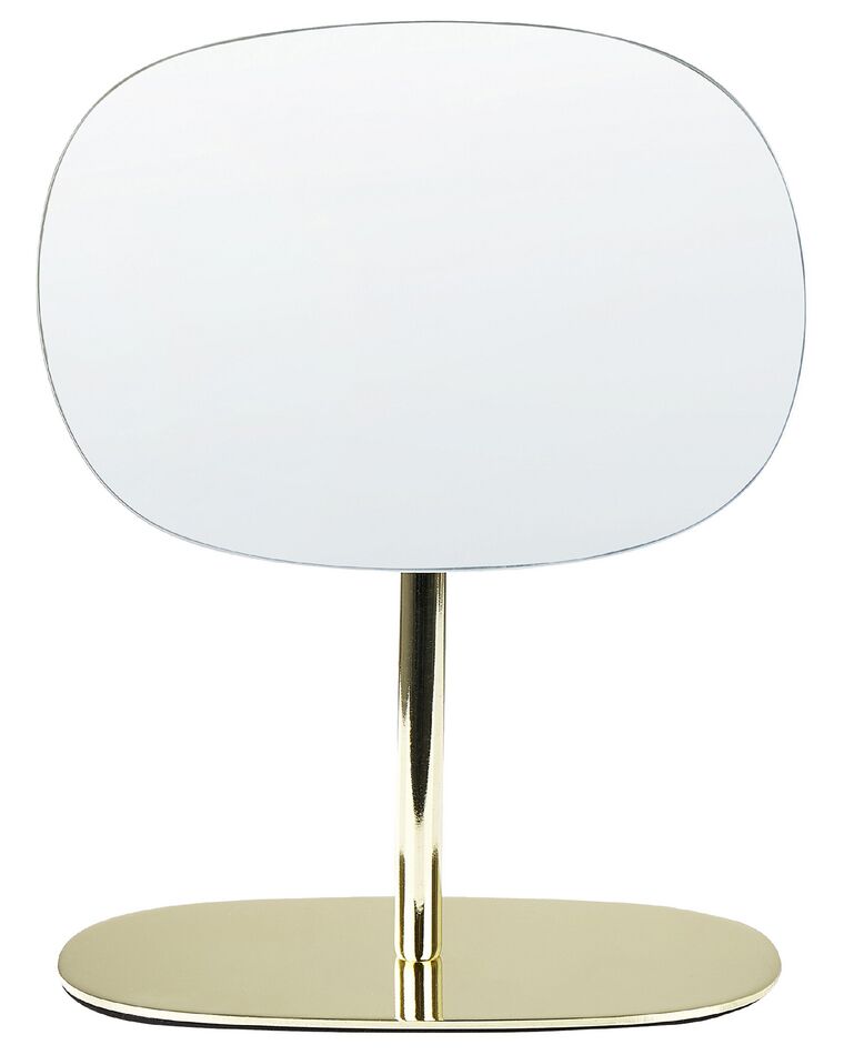 Espelho de maquilhagem dourado 20 x 14 cm CHARENTE_848354