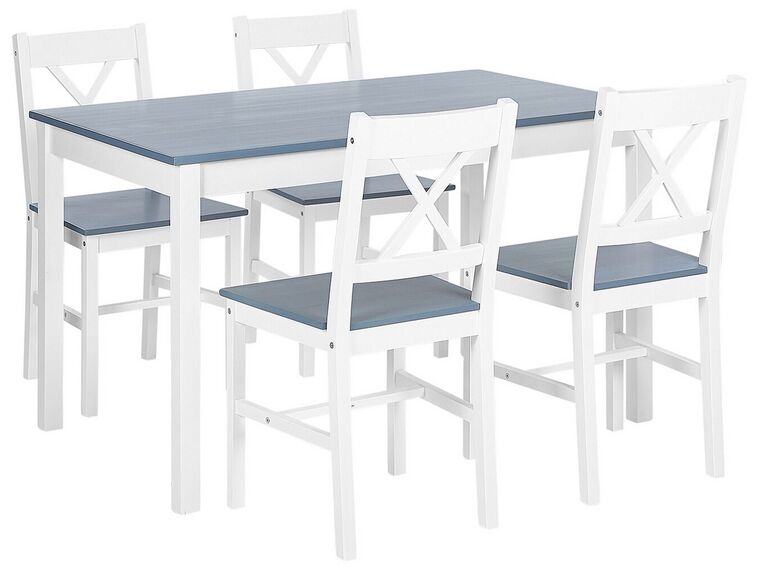 Jedálenská súprava stola a 4 stoličiek sivá/biela MOANA_781128