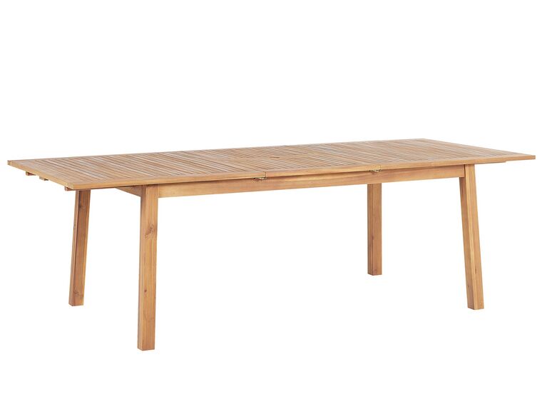 Mesa de jardín extensible de madera de acacia clara 180/240 x 100 cm CESANA_804554
