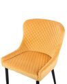 Set of 2 Velvet Dining Chairs Yellow SOLANO_752195