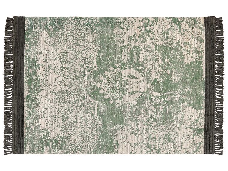Teppich Viskose grün / beige 160 x 230 cm cm orientalisches Muster Kurzflor AKARSU_837036