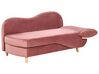 Chaise-longue à direita com arrumação em veludo rosa MERI II_914304