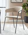 Set of 2 Velvet Dining Chairs Taupe MARIPOSA_871951