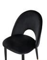Conjunto de 2 sillas de comedor de terciopelo negro/dorado MAGALIA_767854