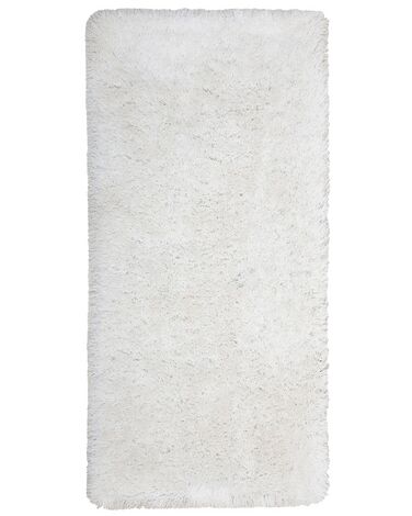 Tappeto shaggy rettangolare bianco 80 x 150 cm CIDE