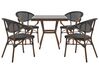Set da pranzo da giardino con tavolo e 4 sedie nere CASPRI_803025