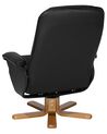 Faux Leather Heated Massage Chair with Footrest Black RELAXPRO_745558