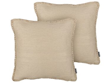 Set of 2 Jute Cushions 45 x 45 cm Beige ELLIOTTIA