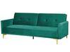Sofa rozkładana welurowa zielona LUCAN_810463