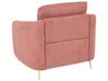 Conjunto de sala de estar 6 plazas de poliéster rosa/dorado TROSA_851917