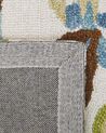 Teppich Wolle mehrfarbig 140 x 200 cm Blattmuster Kurzflor KINIK_830806