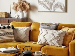 Koristetyyny puuvilla beige tuftattu 40 x 60 cm CERINTHE