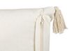 Set of 2 Tufted Cotton Cushions with Tassels 35 x 55 cm Beige PAPAVER_839018