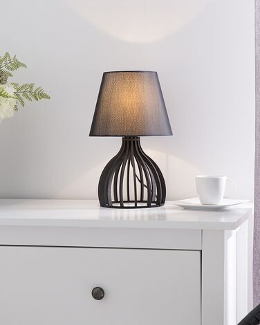Wooden Table Lamp Black AGUEDA