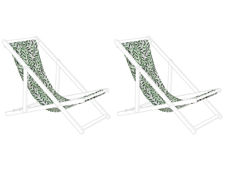 Conjunto de 2 telas de poliéster blanco/verde para tumbona de jardín ANZIO/AVELLINO_800395