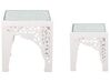 Set of 2 Glass Top Side Tables White AMADPUR _851892