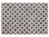 Kožený koberec 140 x 200 cm sivá/béžová GENC_851100