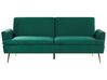 Sofa rozkładana welurowa zielona VETTRE_787934
