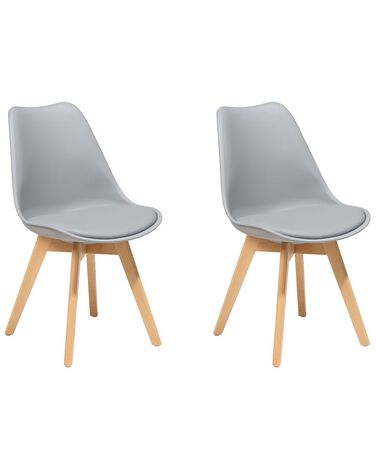 Spisebordsstol grå PP/lyst træ sæt af 2 DAKOTA II
