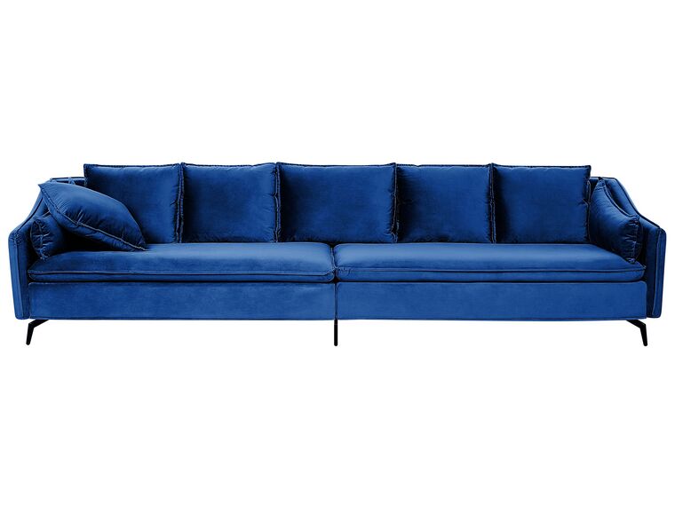 4-Sitzer Sofa Samtstoff marineblau / schwarz AURE_851570