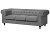 Conjunto de sofás com 4 lugares em tecido cinzento claro CHESTERFIELD BIG_720826