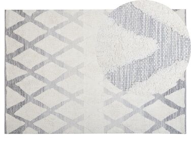 Teppich hellbeige / grau 140 x 200 cm geometrisches Muster Shaggy PENDIK