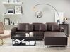 Left Hand Leather Corner Sofa with Ottoman Brown OSLO_103598