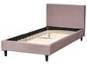 Housse de cadre de lit simple en velours rose 90 x 200 cm pour les lits FITOU_900377
