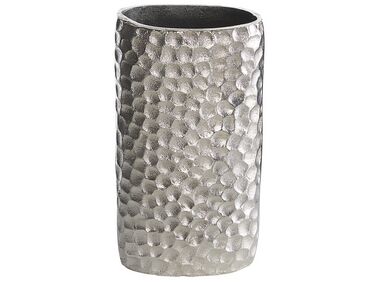 Vaso decorativo metallo argento 31 cm PALMYRA
