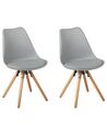 Conjunto de 2 sillas de comedor gris claro/madera clara DAKOTA_712672