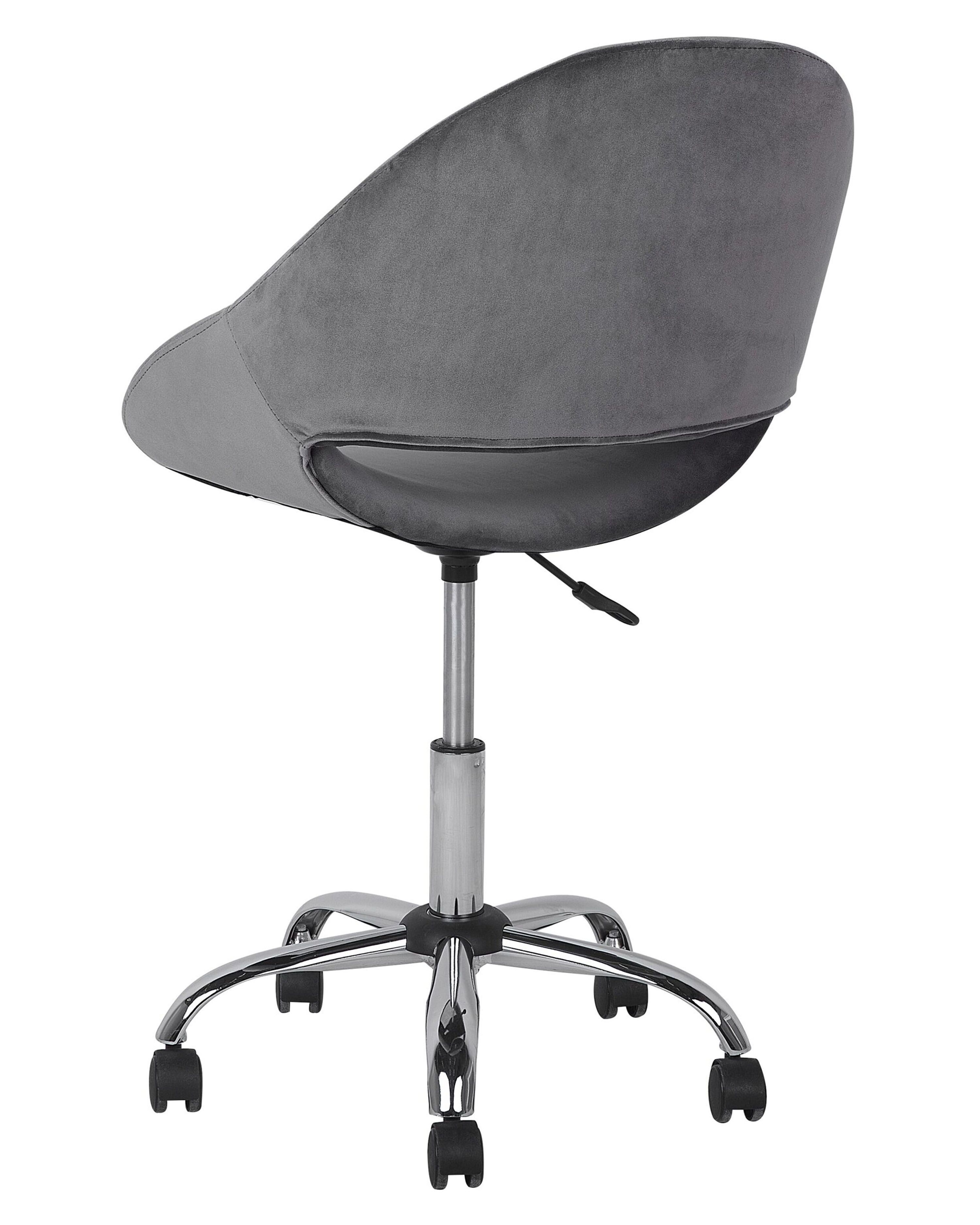 Velvet Armless Desk Chair Grey SELMA Beliani.co.uk