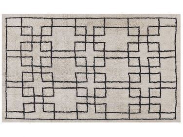 Bavlnený koberec 140 x 200 cm béžová/čierna TURHAL