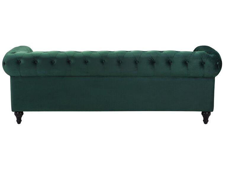 Sofa 3osobowa welurowa zielona CHESTERFIELD Beliani.pl