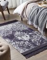 Teppich Viskose violett / weiß 80 x 150 cm orientalisches Muster Kurzflor AKARSU_837088